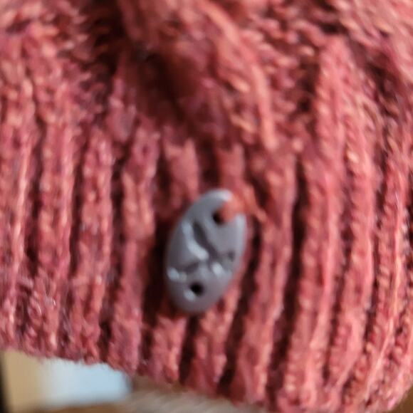 American Eagle AEO Terracotta Orange Cable Knit Sweater Sz XS Side Zipper Unique - Picture 9 of 13